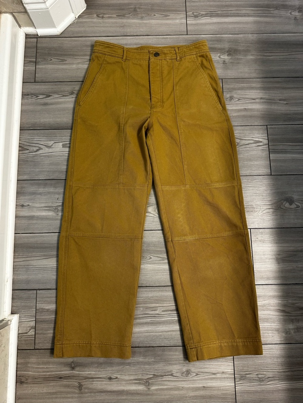 Zara Twill Utility Mid Rise Straight Pants - Picture 5 of 9